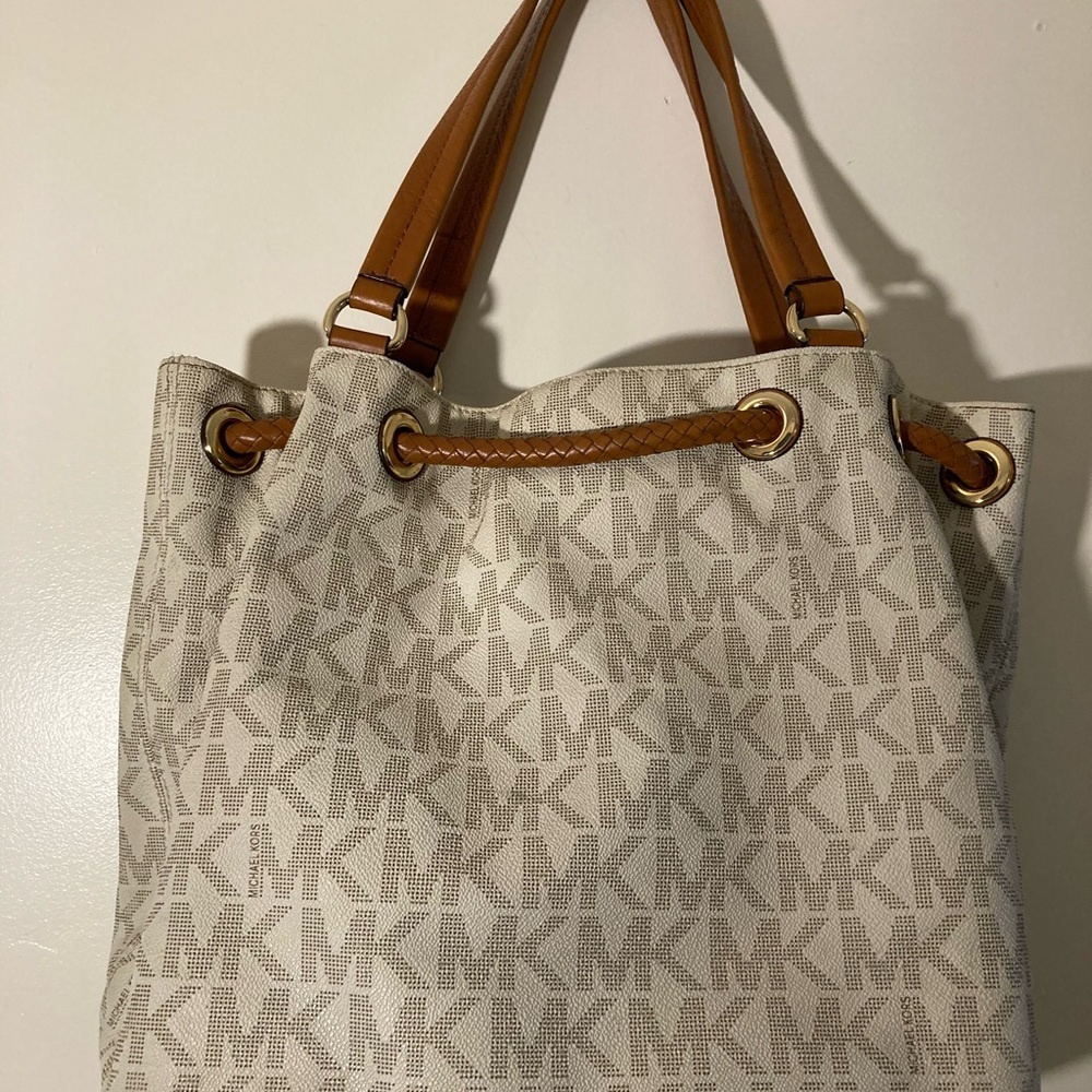 Michael Kors, Mk Signature Drawstring Bucket Bag … - image 3